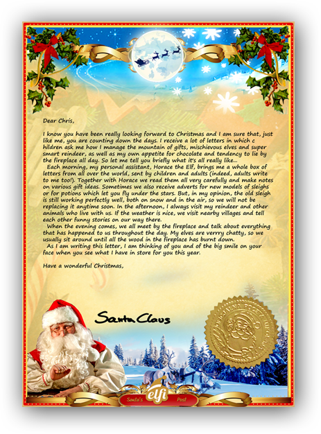 Holiday Cheers Letter to Santa Ornament  Swarovski